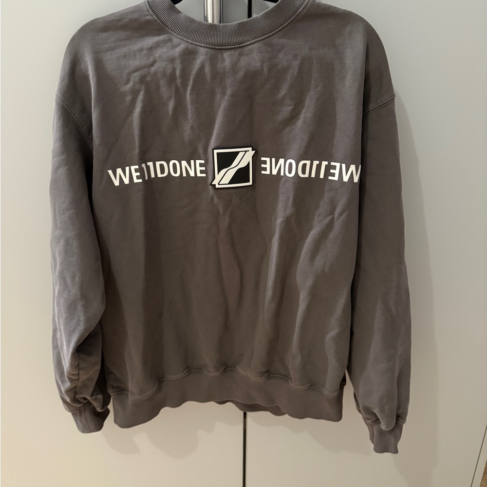 We11Done Gray Logo Sweater